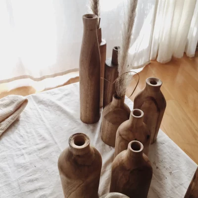 vase en bois